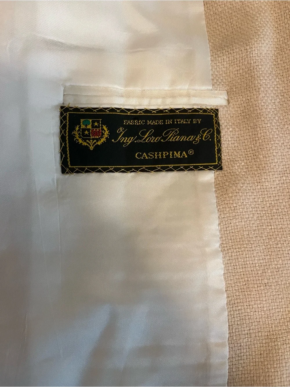 Miller Brothers with Loro Piana Custom Light Beige Cream Two-Button Sport Coat